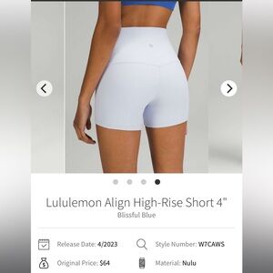 lululemon athletica Align High-Rise Short 4"